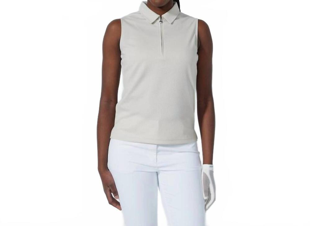 NEW DAILY SPORTS peoria sleeveless polo in raw beige
